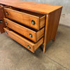 Mid Century Modern Walnut + Brass Nine Drawer Dresser Product Image
