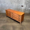 Mid Century Modern Walnut + Brass Nine Drawer Dresser Product Image