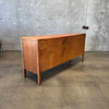 Mid Century Modern Walnut + Brass Nine Drawer Dresser Product Image