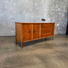 Mid Century Modern Walnut + Brass Nine Drawer Dresser Product Image