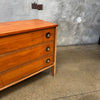 Mid Century Modern Walnut + Brass Nine Drawer Dresser Product Image