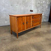 Mid Century Modern Walnut + Brass Nine Drawer Dresser Product Image