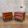 Pair of Mid Century Modern Walnut Nightstands by Dixie Product Image