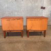 Pair of Mid Century Modern Walnut Nightstands by Dixie Product Image