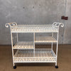 Vintage Wrought Iron Bar Cart / Service Cart On Casters Product Image