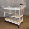 Vintage Wrought Iron Bar Cart / Service Cart On Casters Product Image