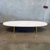 1970s Italian Regency Style Oval Travertine Coffee Table Product Image