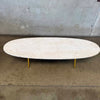 1970s Italian Regency Style Oval Travertine Coffee Table Product Image