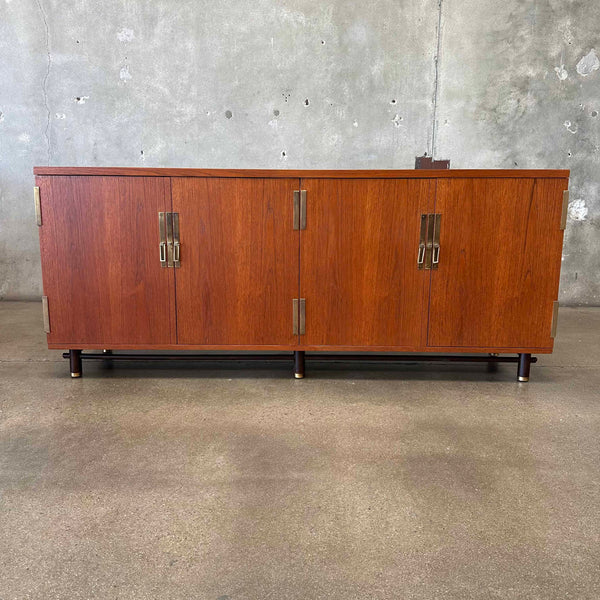 Mid Century Teak & Walnut Credenza by Baker Furniture