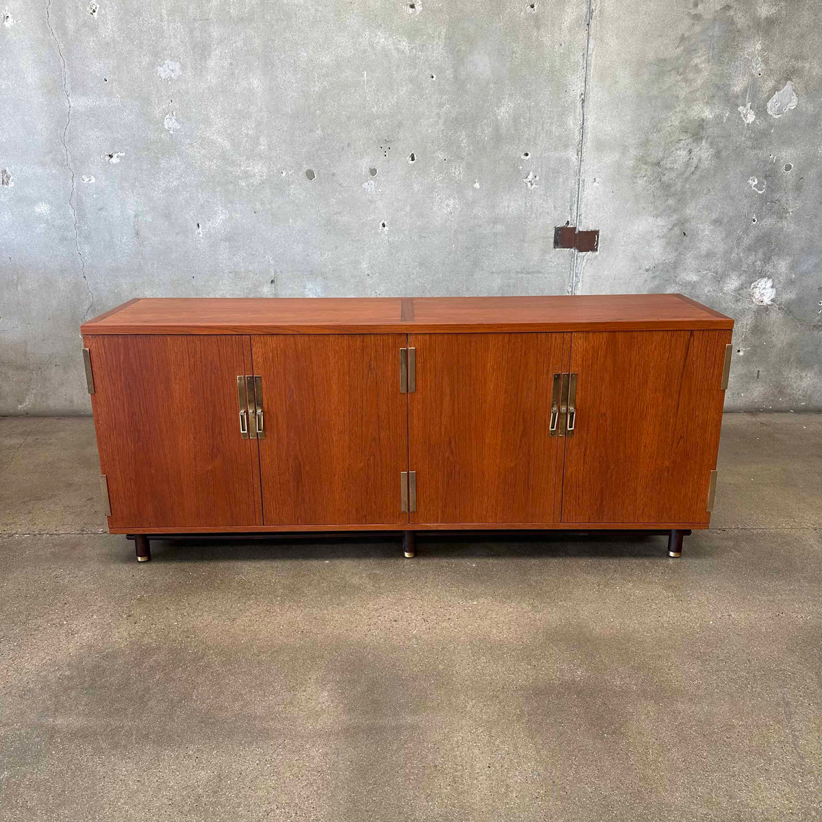 Mid Century Teak & Walnut Credenza by Baker Furniture