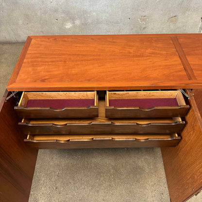 Mid Century Teak & Walnut Credenza by Baker Furniture