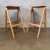 Pair of MCM Bent Plywood & Oak Bar Stools by Hay Copenhague Product Image