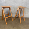 Pair of MCM Bent Plywood & Oak Bar Stools by Hay Copenhague Product Image