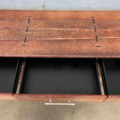 Vintage "3 Drawer Buffet" by Pacific Green - Palmwood w/ Leather Bindings
