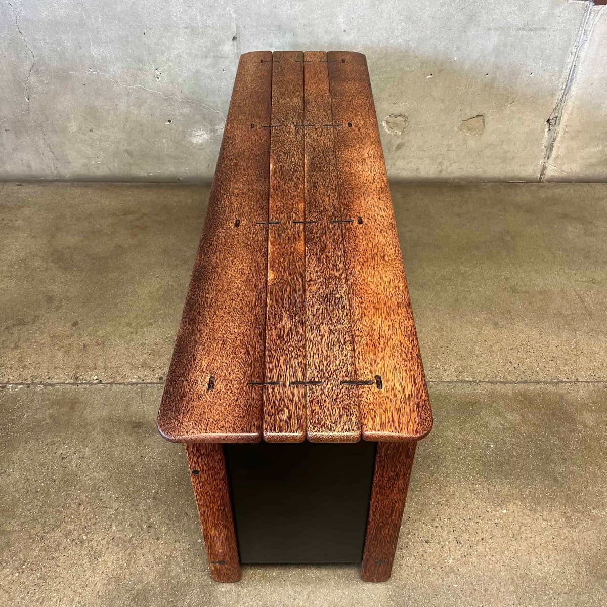 Vintage "3 Drawer Buffet" by Pacific Green - Palmwood w/ Leather Bindings