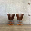 Pair of Vintage Pacific Green "Tavarua" Barstools - Palmwood & Leather Product Image