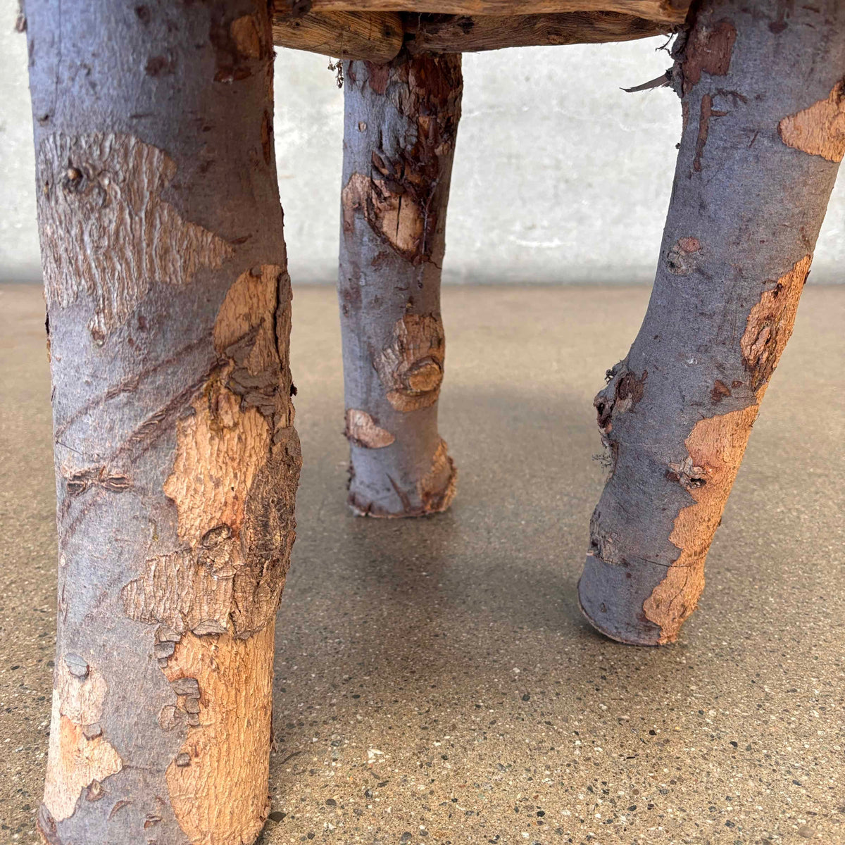 Folk Art Palm & Birch Foot Stool - 20th Century