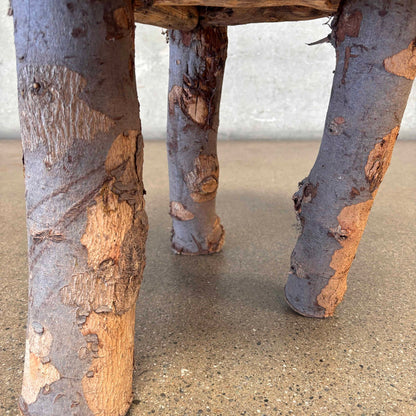 Folk Art Palm & Birch Foot Stool - 20th Century