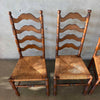 Vintage Walnut Ladder Back Dining Chairs (Set Of 4) Product Image