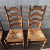 Vintage Walnut Ladder Back Dining Chairs (Set Of 4) Product Image