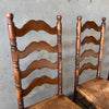 Vintage Walnut Ladder Back Dining Chairs (Set Of 4) Product Image