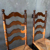 Vintage Walnut Ladder Back Dining Chairs (Set Of 4) Product Image