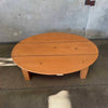 Vintage Japanese Pine Board Oval Coffee Table Product Image