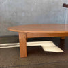 Vintage Japanese Pine Board Oval Coffee Table Product Image