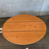 Vintage Japanese Pine Board Oval Coffee Table Product Image