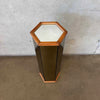 1970s Medium Smoked Mirror Hexagon Display Pedestal Product Image