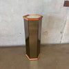 1970s Medium Smoked Mirror Hexagon Display Pedestal Product Image