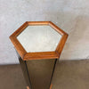 1970s Medium Smoked Mirror Hexagon Display Pedestal Product Image