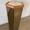 1970s Medium Smoked Mirror Hexagon Display Pedestal Product Image