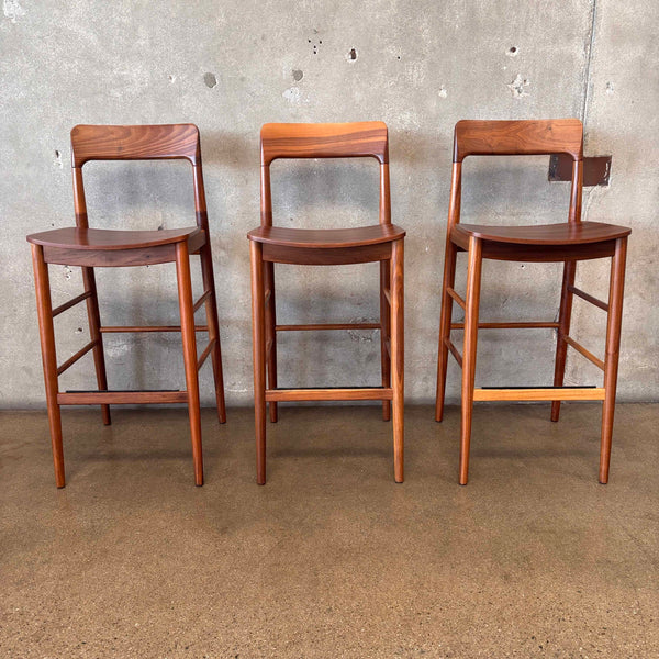 Set of Three Mid Century Modern Danish Style Barstools Product Image