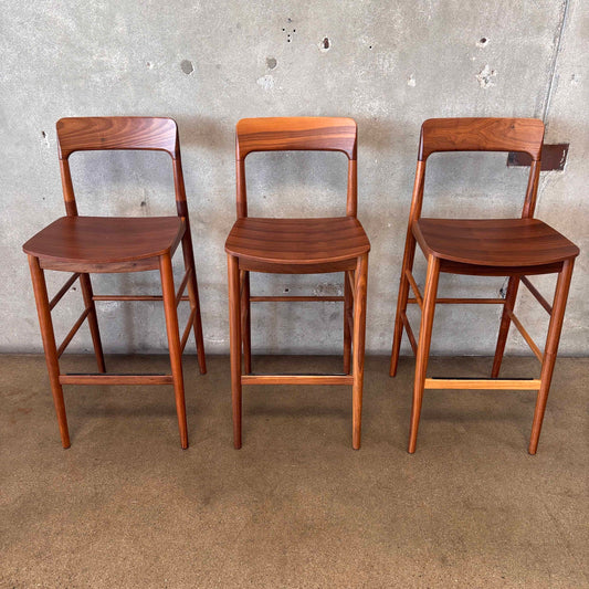 Set of Three Mid Century Modern Danish Style Barstools