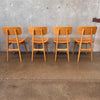 Set of Four Mid Century Modern Oak Dining Chairs - Made in Italy Product Image