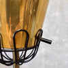 Mid Century Black Enamel & Brass Torchiere Floor Lamp Product Image