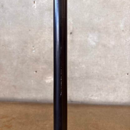 Mid Century Black Enamel & Brass Torchiere Floor Lamp