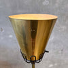 Mid Century Black Enamel & Brass Torchiere Floor Lamp Product Image