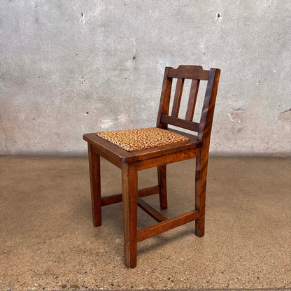 Vintage Mission Style Oak Vanity Chair With Removeable Drop-in Seat