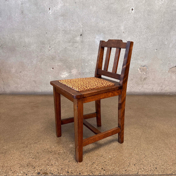 Vintage Mission Style Oak Vanity Chair With Removeable Drop-in Seat Product Image