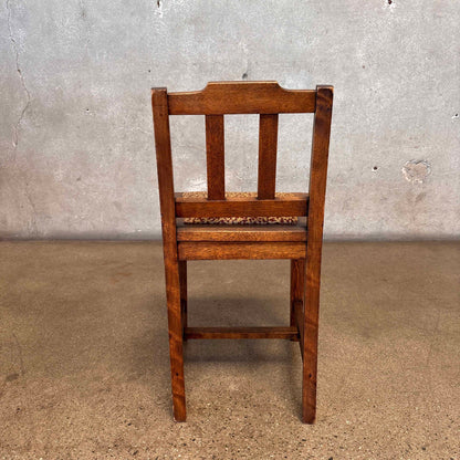 Vintage Mission Style Oak Vanity Chair With Removeable Drop-in Seat
