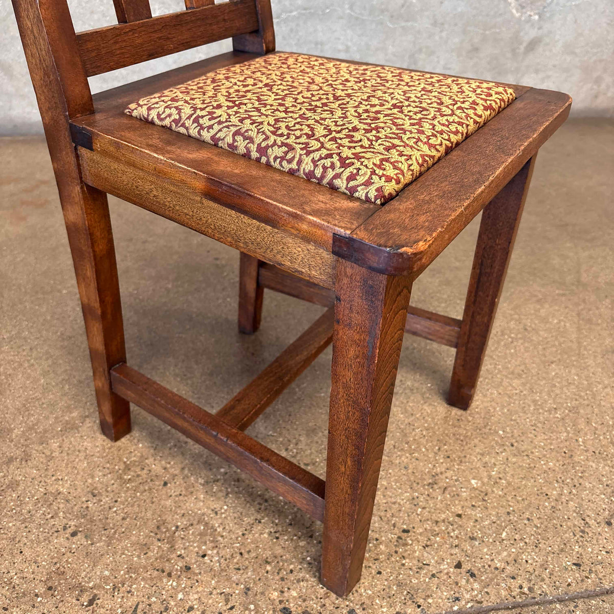 Vintage Mission Style Oak Vanity Chair With Removeable Drop-in Seat