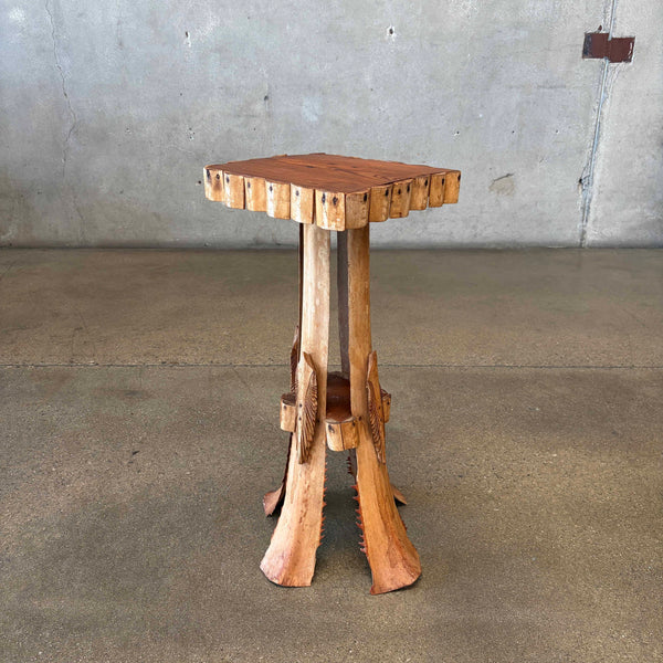 Early 1900's Mid Century Folk Art Pedestal Table Product Image