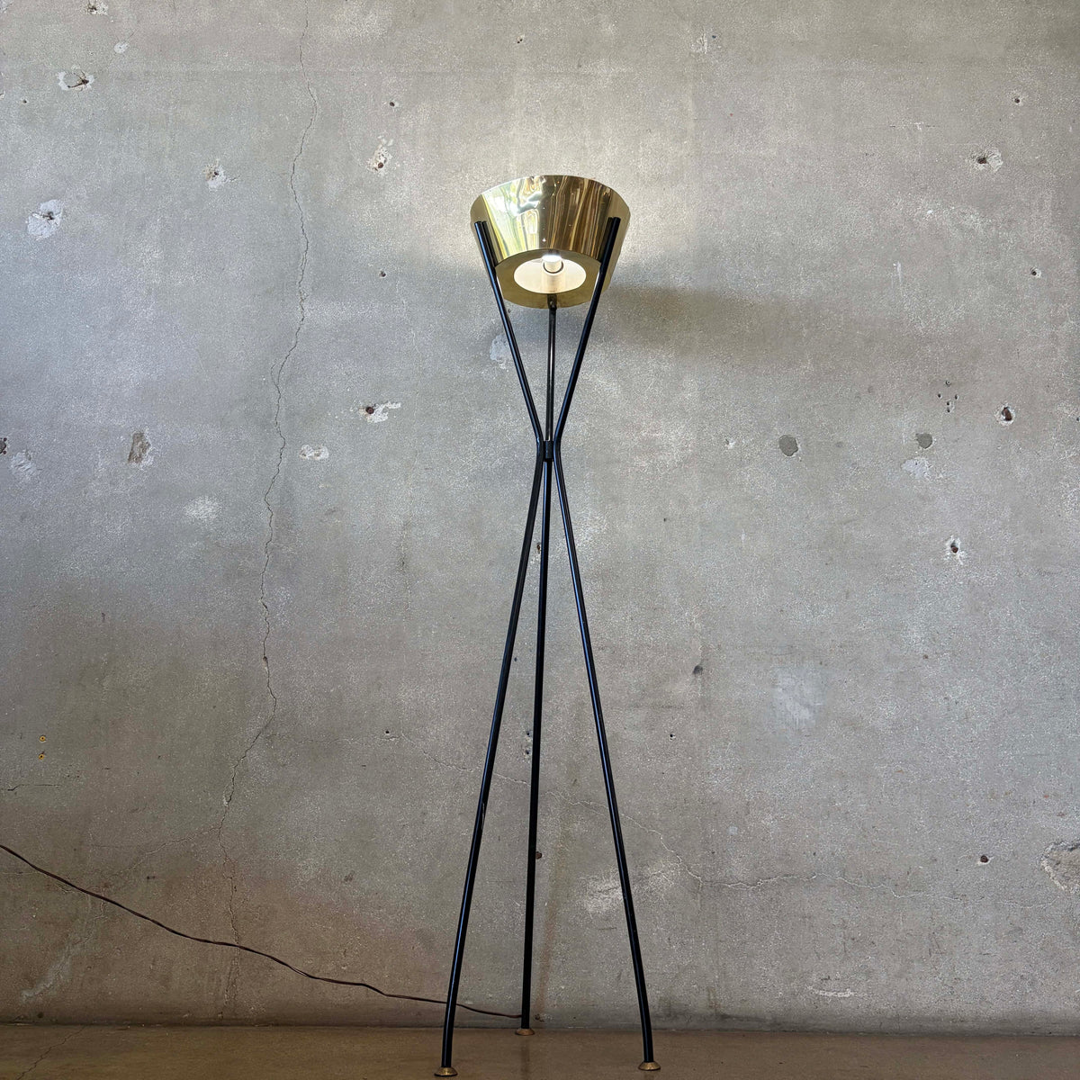 Mid Century Brass & Metal Floor Lamp