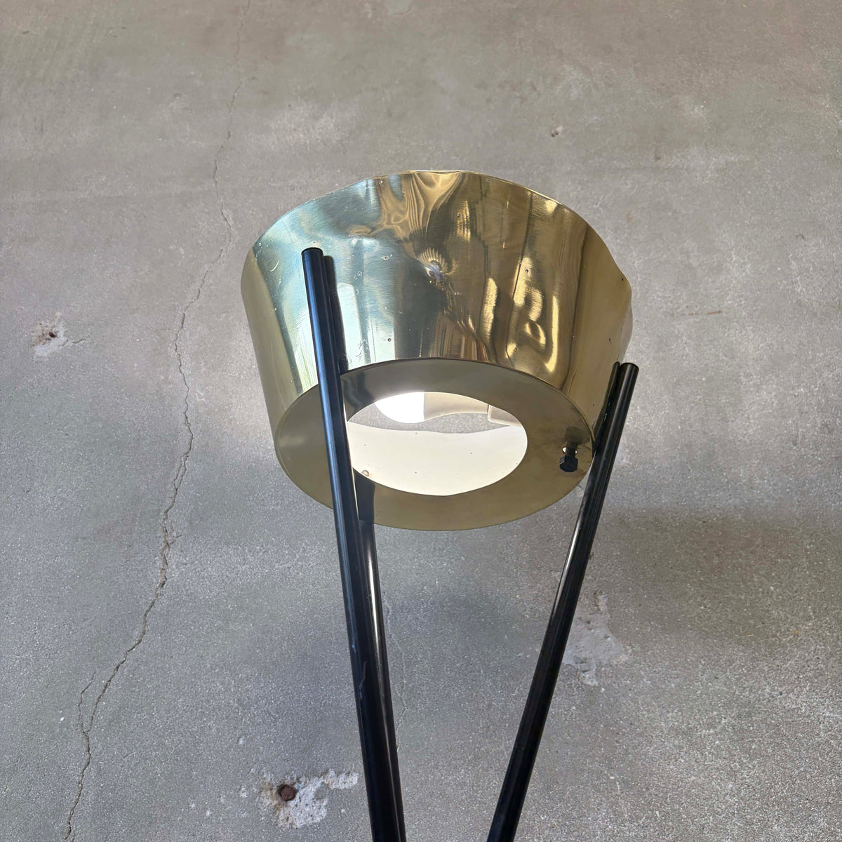 Mid Century Brass & Metal Floor Lamp
