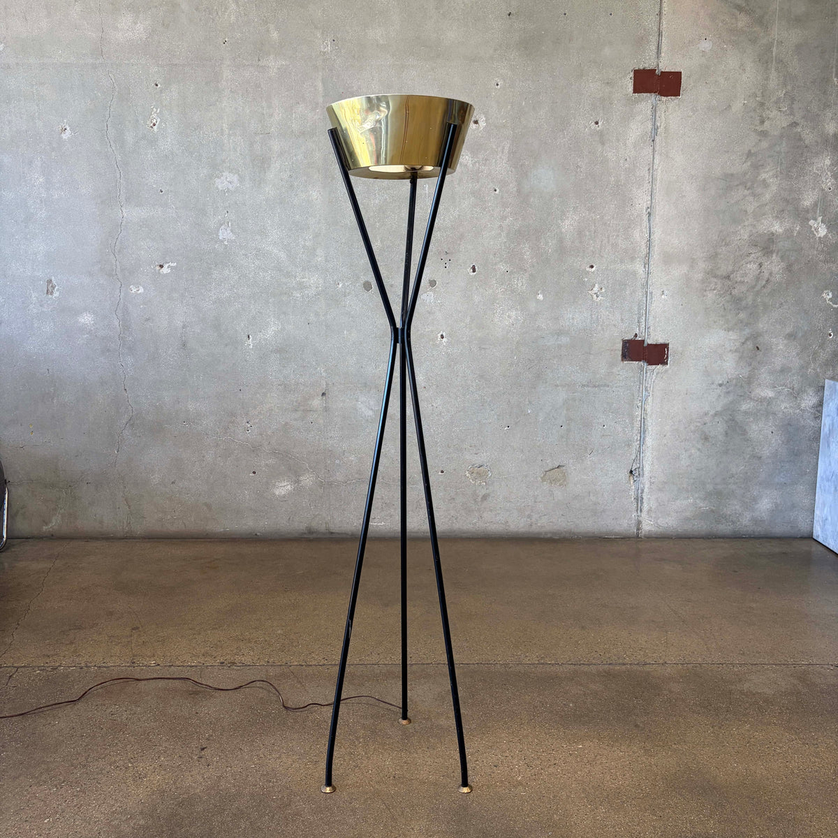 Mid Century Brass & Metal Floor Lamp