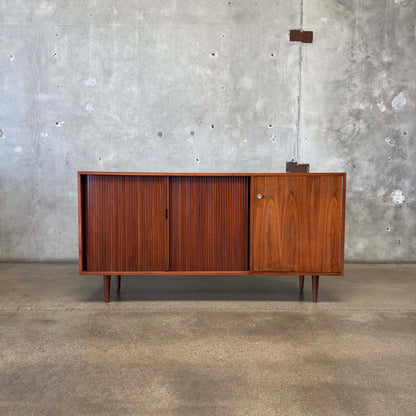 Mid Century Modern Tambour Door Credenza By Milo Baughman For Glenn of California