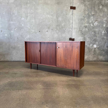 Mid Century Modern Tambour Door Credenza By Milo Baughman For Glenn of California