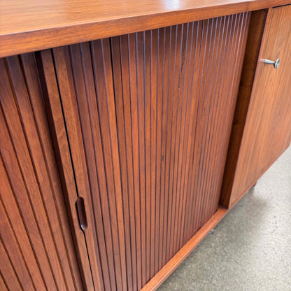 Mid Century Modern Tambour Door Credenza By Milo Baughman For Glenn of California